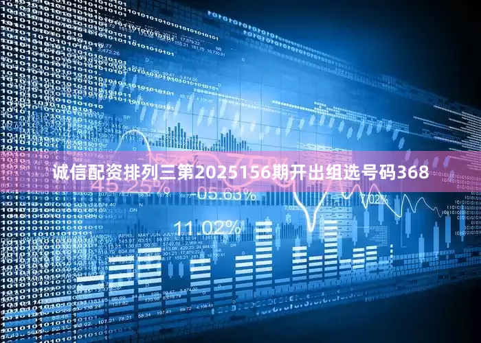 诚信配资　　　　排列三第2025156期开出组选号码368