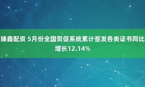 臻鑫配资 5月份全国贸促系统累计签发各类证书同比增长12.14%